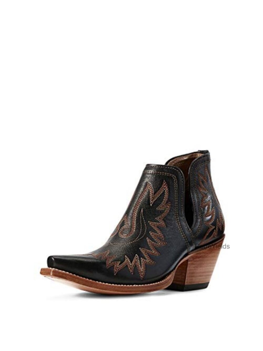 Ariat Dixon Western Boot Snip Toe Block Heel Leather Ankle Bootie